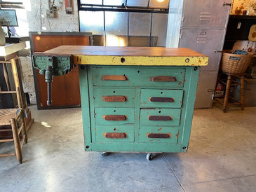 Vintage Industrial Woodworking Workbench