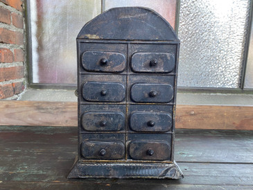 Antique Tin Spice Cabinet, 1880s
