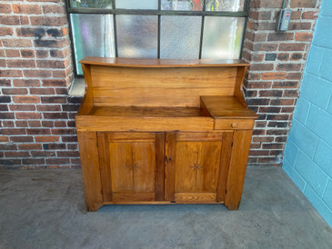 1890s Primitive Pine Dry Sink/Cabinet
