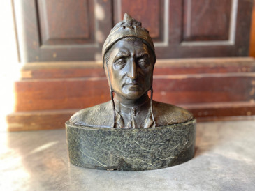 Grand Tour 19th C. Bronze Bust of Italian poet Dante Alighieri