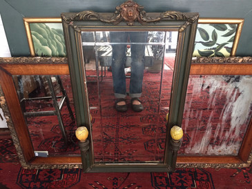 Gilded Mirror with Sconce Lighting