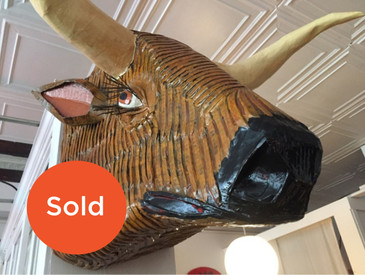 Paper Mache Steer Sculpture