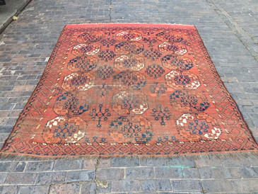 Antique Turkoman Persian Rug, 7'1"x 8'7"