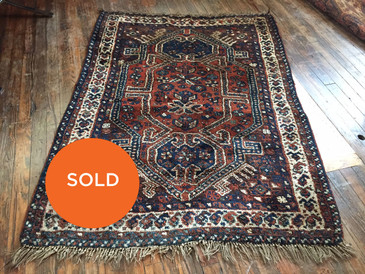 Vintage Qashqai Rug, 3'9"x5'3"
