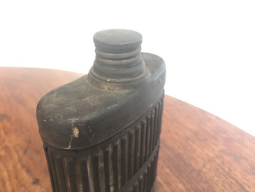 Antique Metal and Glass Flask