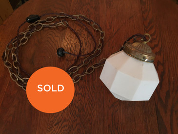 Opal Glass Art Deco Swag Light