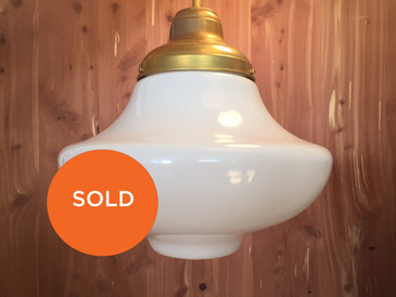 Opal Glass Schoolhouse Shade Swag Pendant  II
