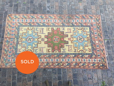 Vintage Caucasian Kazak 4'1"x7'2" Rug