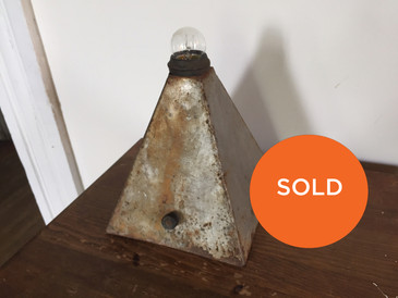 Vintage Metal Pyramid Accent Lamp 