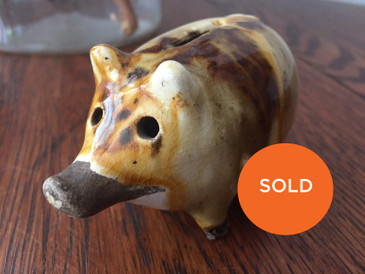 Small Ceramic Folksy Piggy Bank 