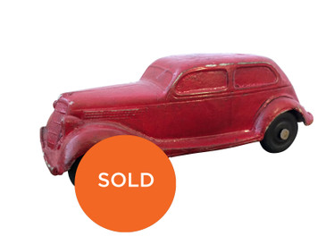 Red Rubber Toy Ford Sedan, 1930s
