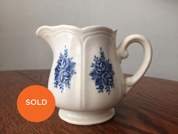 Vintage Ironstone Cobalt and Ivory Creamer