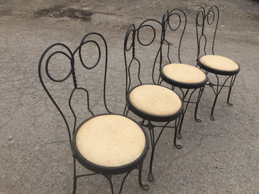 Set of 4 Twisted Metal Ice Cream Parlor Bistro Chairs