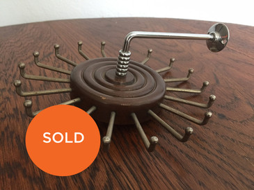 Vintage Wooden Metal Spinning Tie Rack