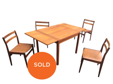 Mid Century Danish Dining Table with Matching Chairs