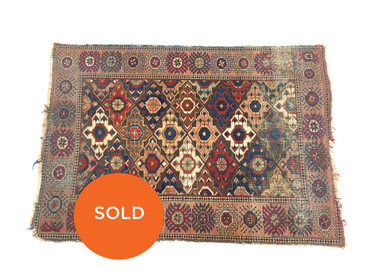 Turkmen Village Rug, Vintage 5'10 x 4'