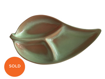 Frankoma Pottery Leaf Dish, Relish Dish