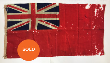 British Red Ensign Flag, Antique Linen