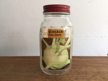 Original Seed Jar from Zettler Hardware Store, Kohlrabi