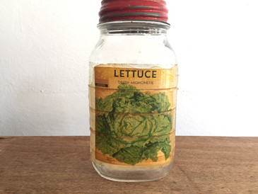 Original Mason Seed Jar from Zettler Hardware, Lettuce