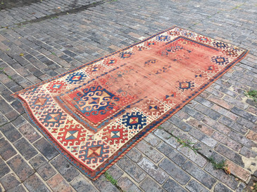 #7 Caucasian Antique Rug, c. 1880s 3'11"x 8'4"