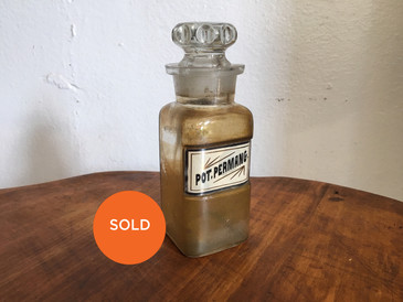 Antique Apothecary Small Bottle, "Pot.Permang"