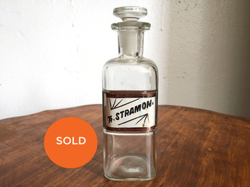Antique Apothecary Medium Bottle, "TR Stramon"