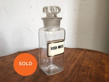 Antique Apothecary Medium Bottle, "Irish Moss"