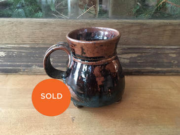 Footed Vessel with Strap Handle, Vintage