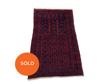 Balouch Persian Prayer rug, Semi-antique 4'x2'6"