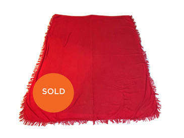 Red Chenille Blanket, Vintage New Old Stock