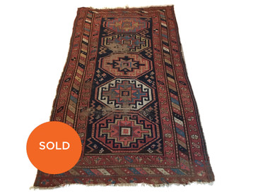 #4 Kazak, Geometric Rug Antique 3'6" x 6'5" 
