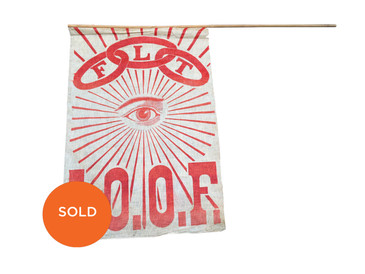 Oddfellows Flag, I.O.O.F. on Muslin vintage 