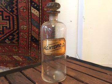 Apothecary Large Bottle, "AC.HYDRO.D." 
