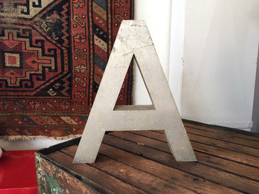 Cast Aluminum Letter A, 1960s Vintage