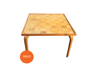 Danish Side Table, Checkered Mid Century Modern