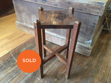 Craftsman Oak Plant Stand, Antique