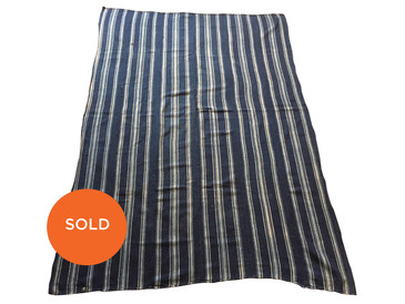 Striped African Indigo Cloth, Vintage 