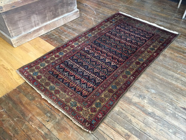 #8 Persian Mir Boteh Rug, Antique 3'3"x 5'10"