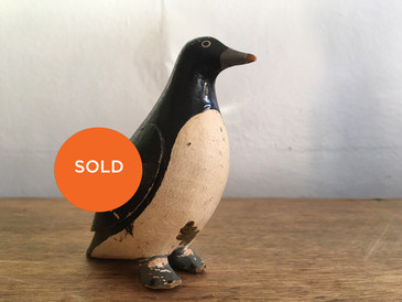Small Wood Carved Penguin, Antique