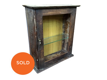 Wood and Glass Medicine Cabinet, Antique 