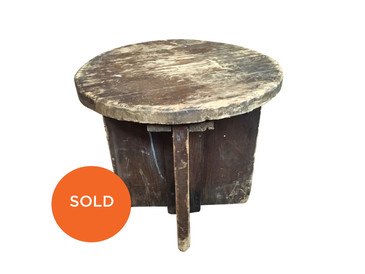 Short Wooden Step Stool, Vintage