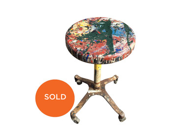 Sign Painter's Shop Stool, 1940s Vintage 