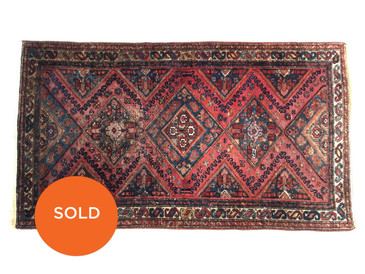 #10 Hamadan Persian Rug, Vintage 3'6"x 6'4"