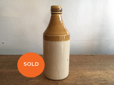 Antique Two-tone Stoneware Bottle, 8"high 