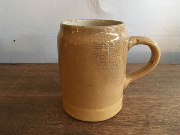 Large Yellowware Mug, Antique 5"tall