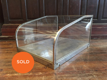 Curved Glass Countertop Bakery Display Case, Vintage 