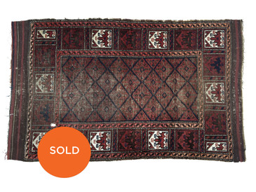 #20 Baluch Persian Rug, Antique 2'9" x 4'6" 