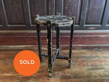 Black Wooden Plant Stand, Antique