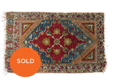 #24 Tabriz Persian Rug, Vintage 1'10" x 3'